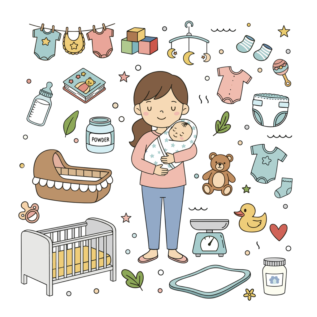 babycare, motherhood, new born, baby products, babyclothes, diapers, baby toys, babyroom, parenting, momlife, babyessentials, baby illustration, baby shower, babyart, baby accessories, babygrowth, babylove, babyhappiness, babycareart, babylifestyle, babyhealth, babysafety, ai generated